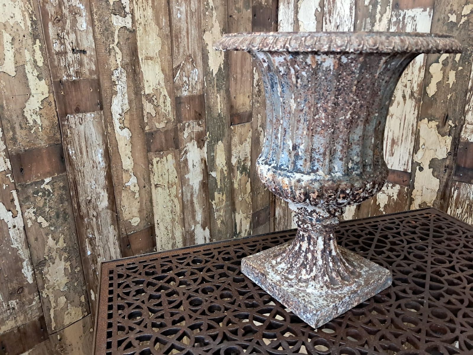 19th Century French Cast Iron Urn photo vintage
