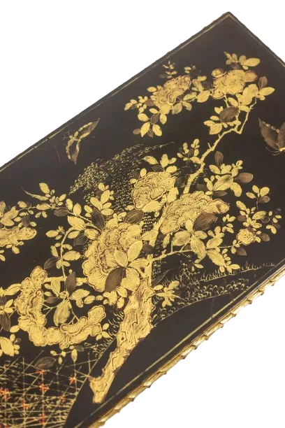 Maison Baguès. Coffee Table In Bronze, Black Lacquer, Gold Decoration. Circa 1970 photo Furniture