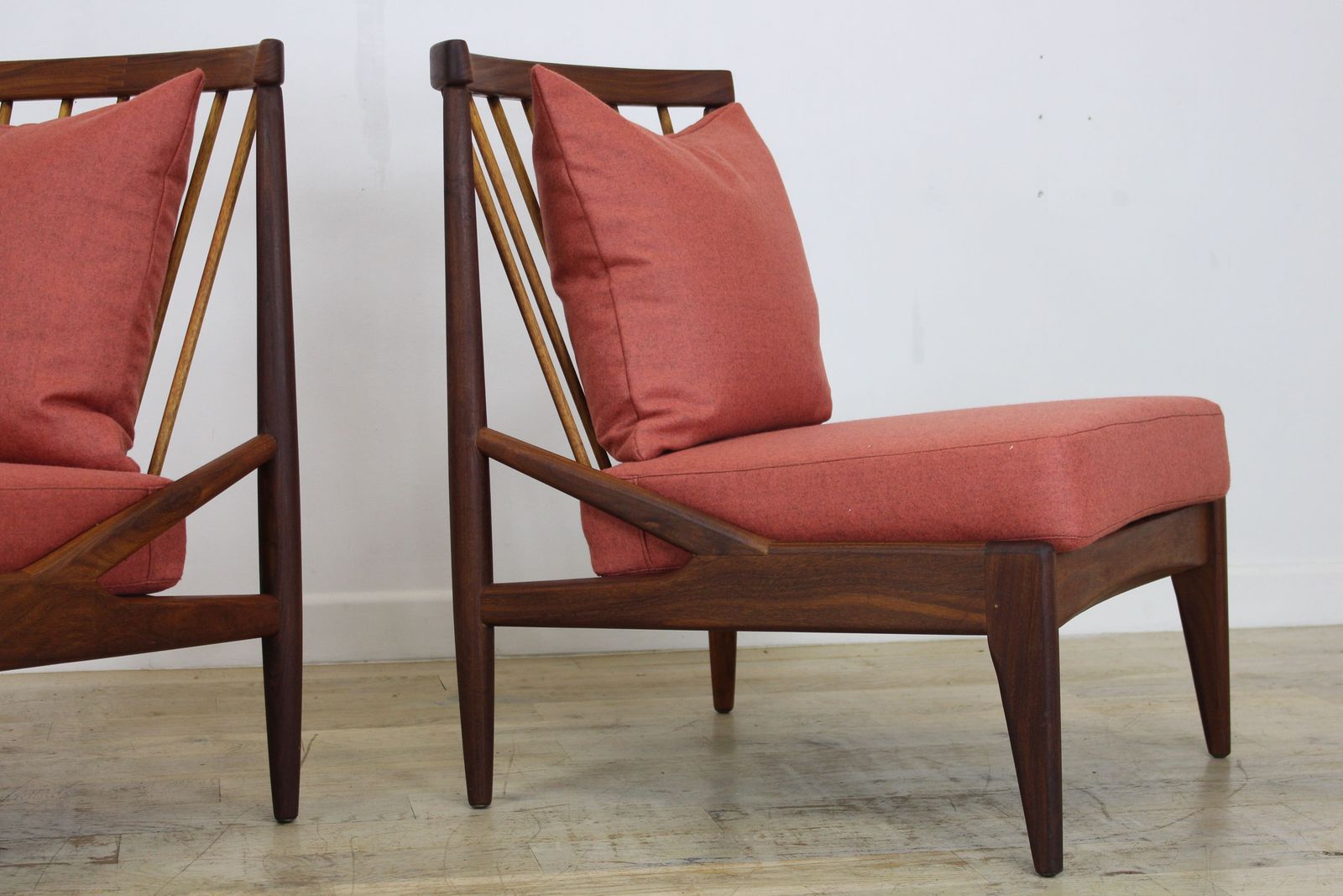 1100.0 Pair Of 1960’s Greaves & Thomas Villager Armless Chairs photo