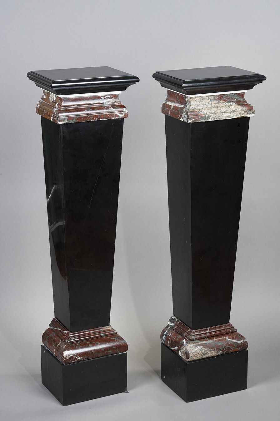 Pair Of Black And Red Marble Sheaths, 19th Century photo Home Decor