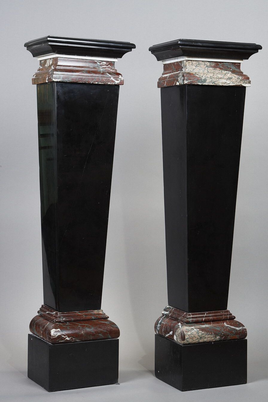 Pair Of Black And Red Marble Sheaths, 19th Century photo 5954.0