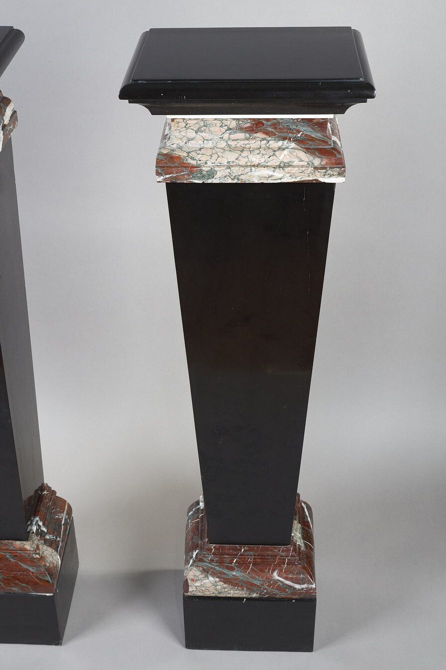 photo for sale Pair Of Black And Red Marble Sheaths, 19th Century