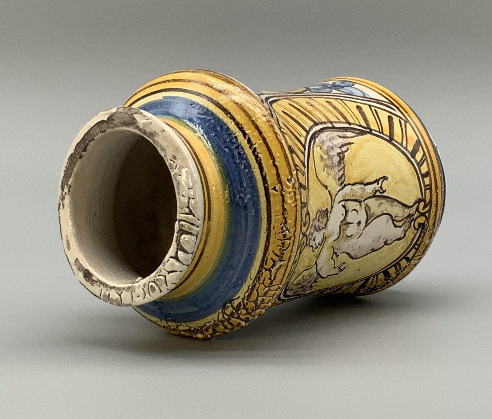photo for sale Italian Majolica Albarello Pharmacy Wet Drug Jar 18th/19th Century Faience Large