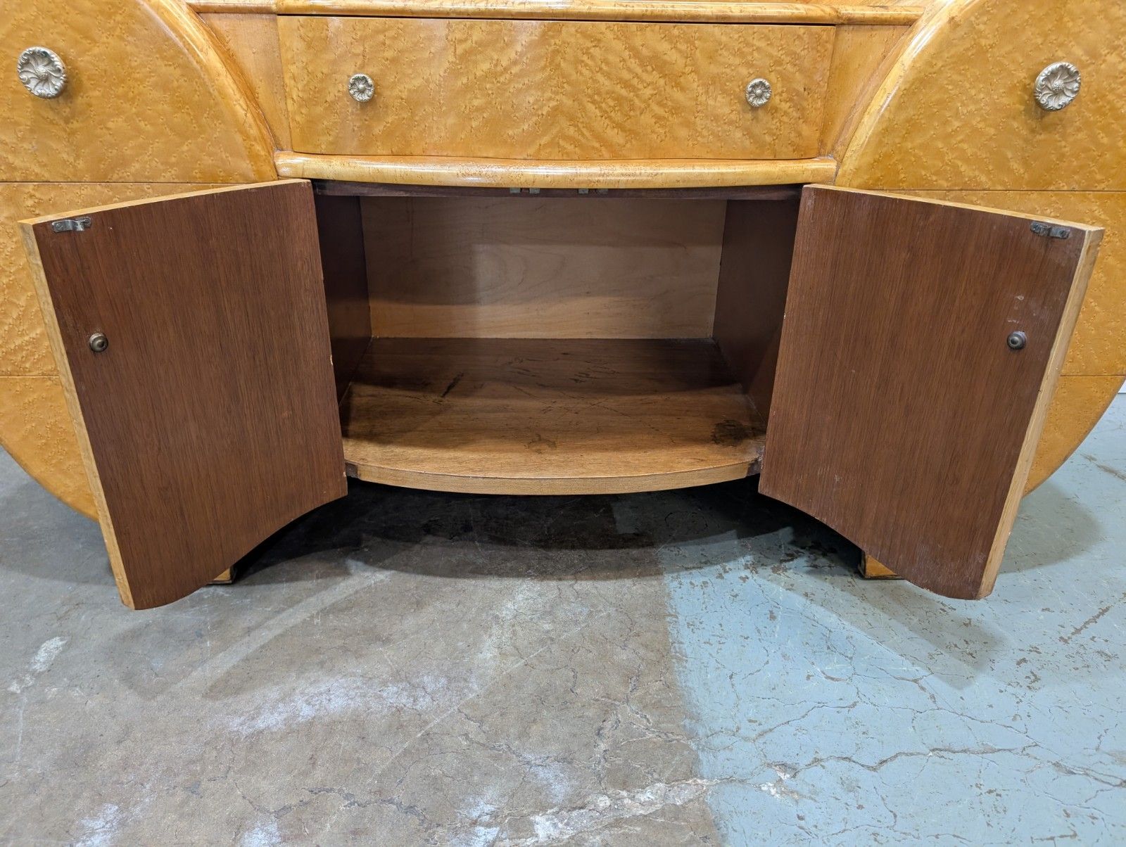 photo vinterior Art Deco Birdseye Maple Dressing Table C.1930s