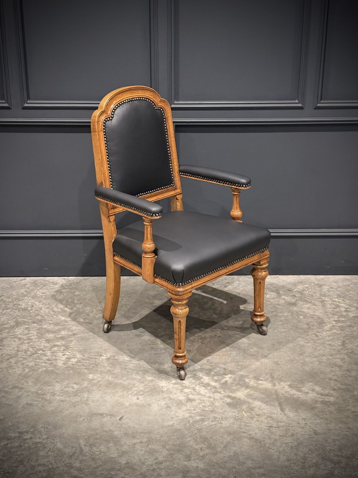 Oak & Leather Armchair By W.Williamson & Sons photo furniture
