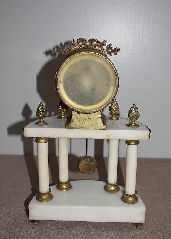 Clock Louis XVI Style Marble And Bronze 19th photo Home Decor