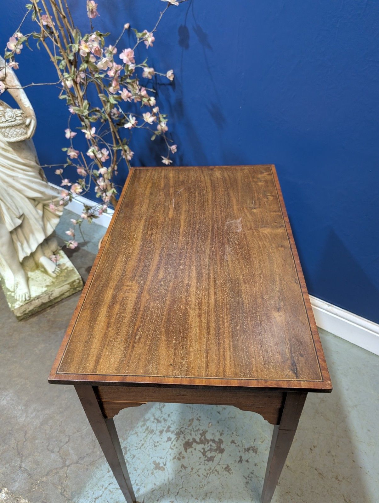 Edwardian Mahogany Side Table Elegant Legs Wine End Antique Polished Inlaid photo Furniture
