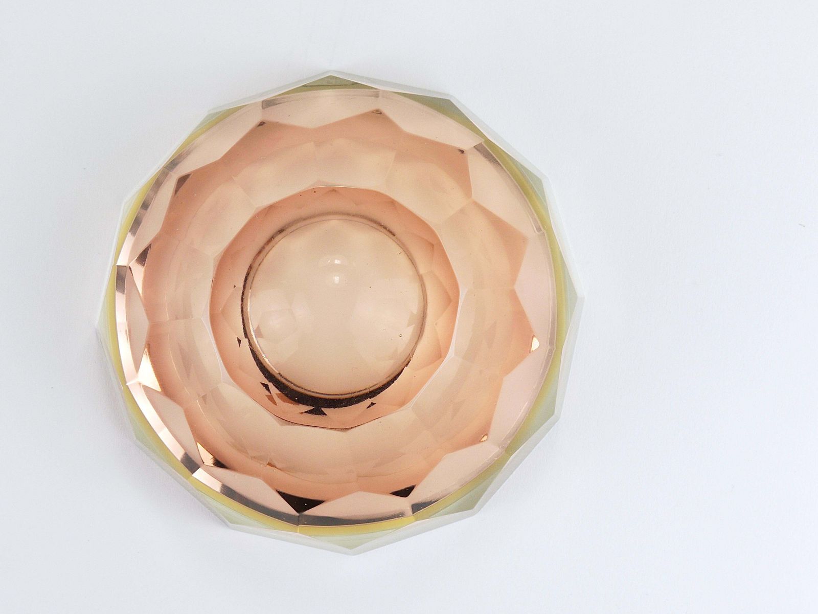 photo vinterior Mandruzzato Sommerso Faceted Caviar Murano Glass Diamond Bowl, Italy, 1960s