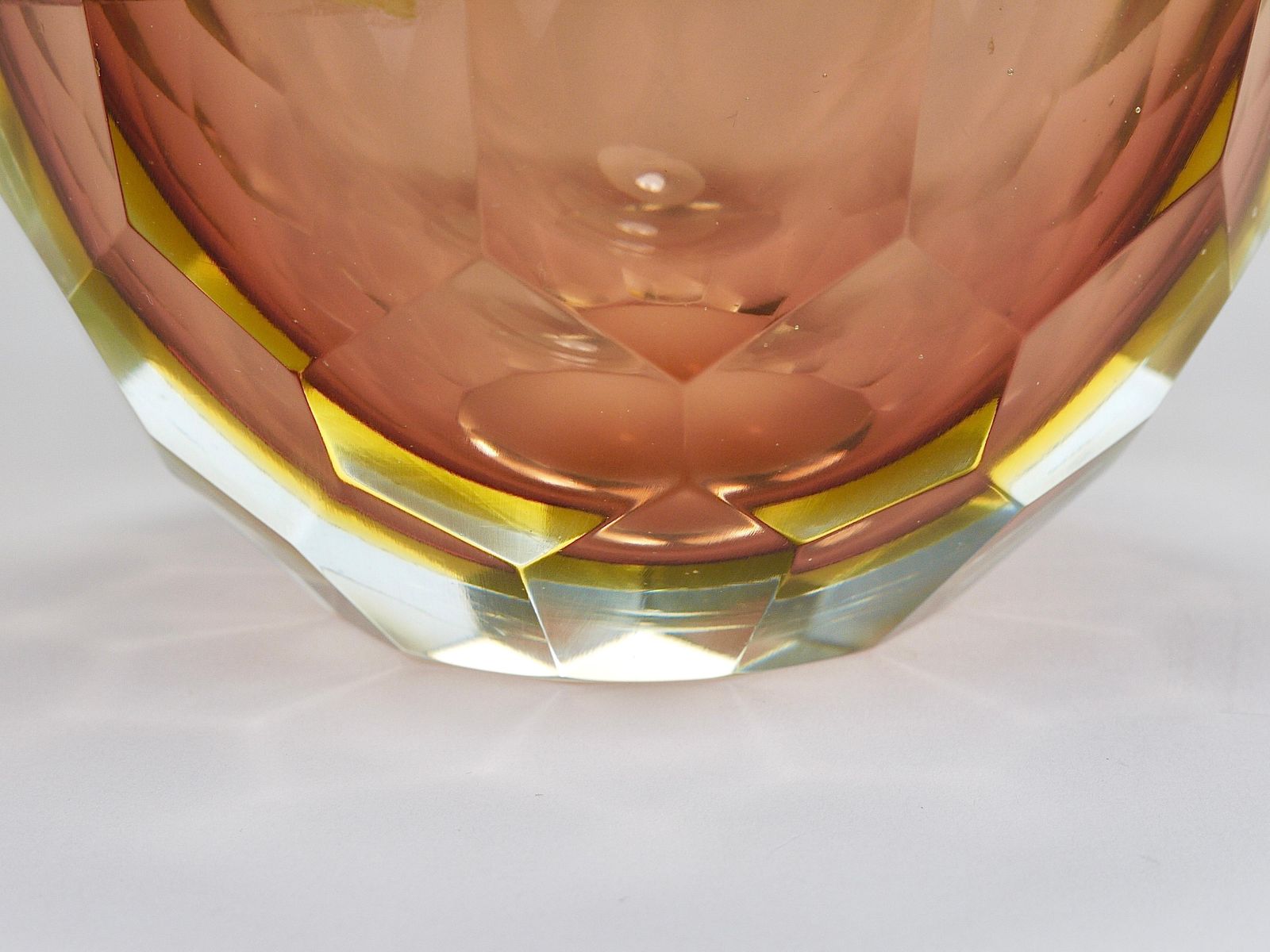 photo vintage Mandruzzato Sommerso Faceted Caviar Murano Glass Diamond Bowl, Italy, 1960s