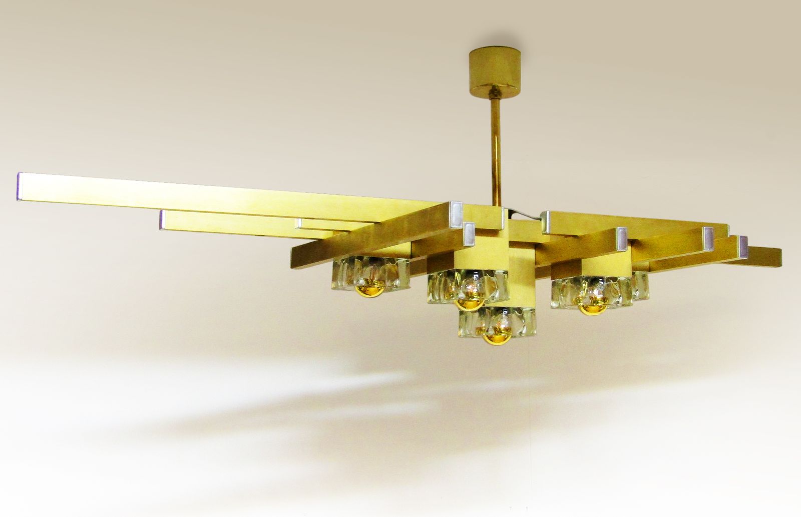 Lighting Large 1970s Italian Cubic Chandelier Or Wall Fixture By Gaetano Sciolari photo