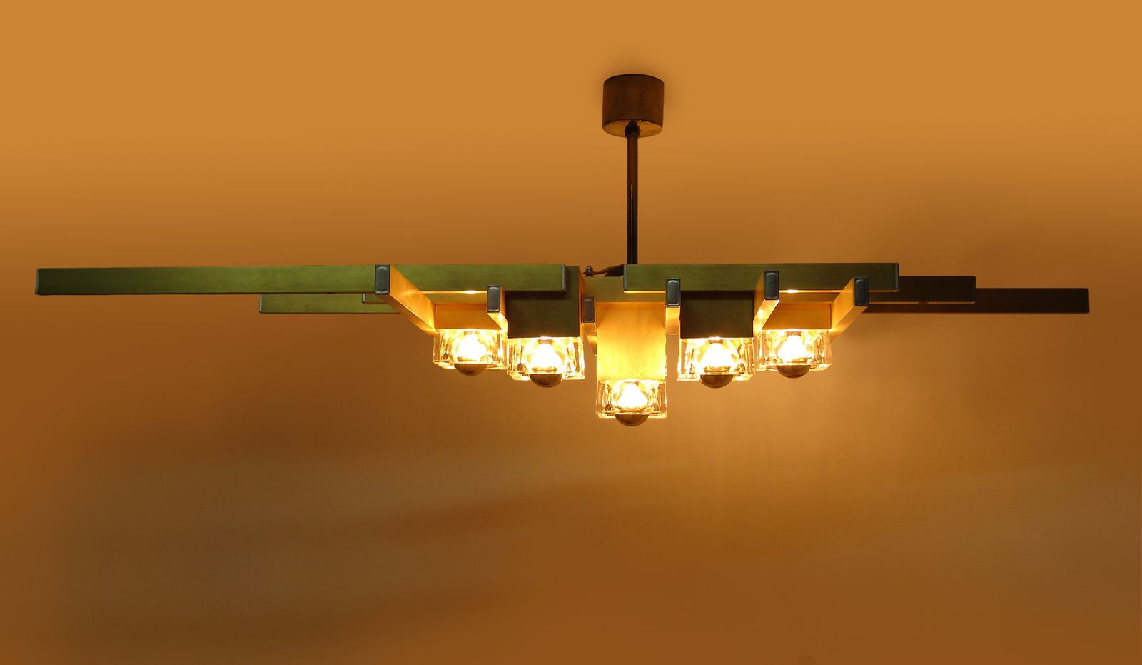 Large 1970s Italian Cubic Chandelier Or Wall Fixture By Gaetano Sciolari photo Lighting