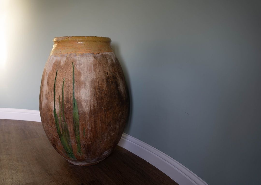 Antique French Biot With Green Dribbles photo vinterior
