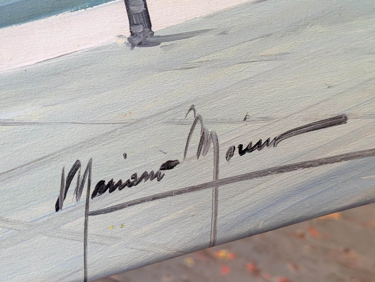 Large Scale Mid 20th Century Italian Oil On Canvas 'Lake Como' By Mariano Moreno. photo vinterior