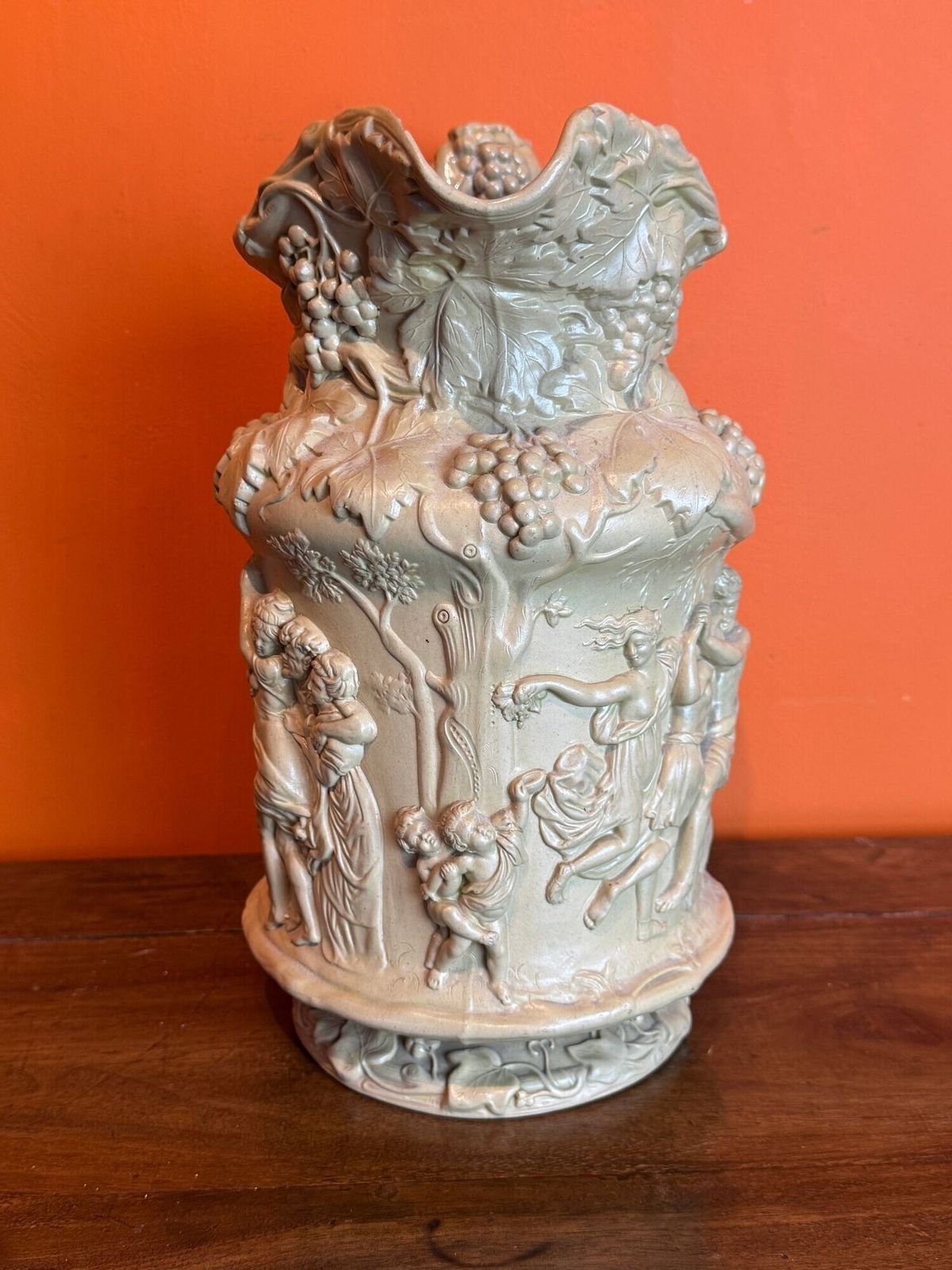 Charles Meigh Buff Coloured Stoneware Bacchanalian Revel Jug photo 175.0