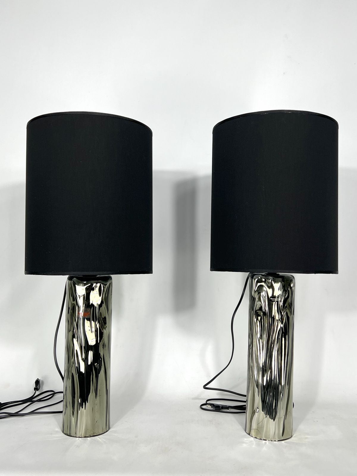 Barovier & Toso, Pair Of Murano Glass Table Lamps From 70s. Labeled