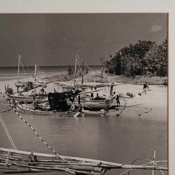 Vintage Photograph Fishing Boats Oriental Monochrome East Java Mid Century photo buy