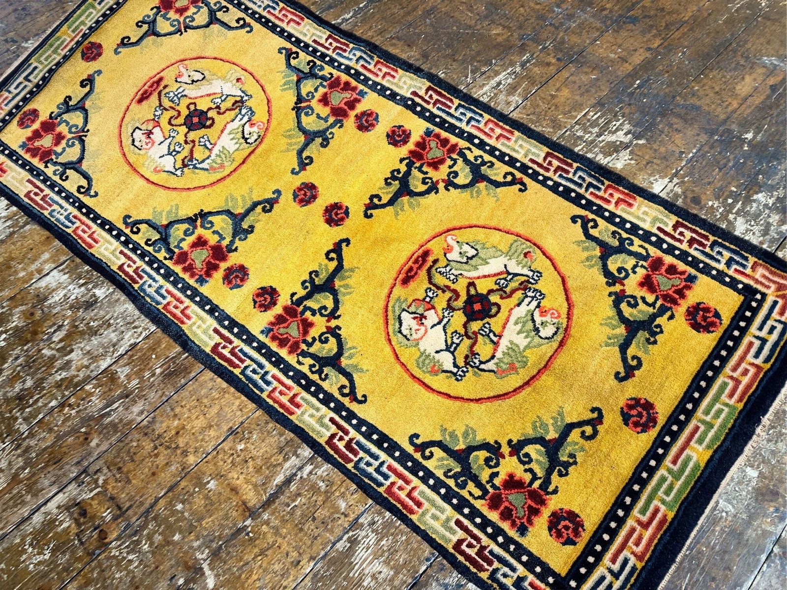 Antique Chinese Ningxia Rug 1.68m X 0.76m photo vinterior