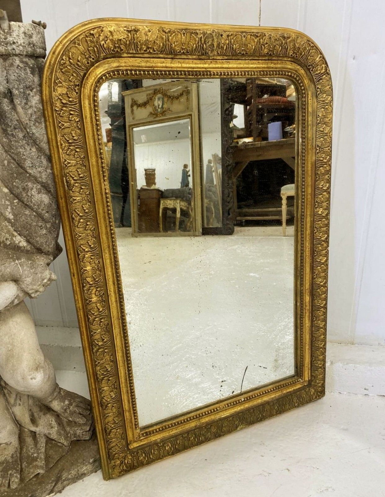 French Louis Phillipe Style Guilded Antique Mirror Delivery Available 0011. photo furniture