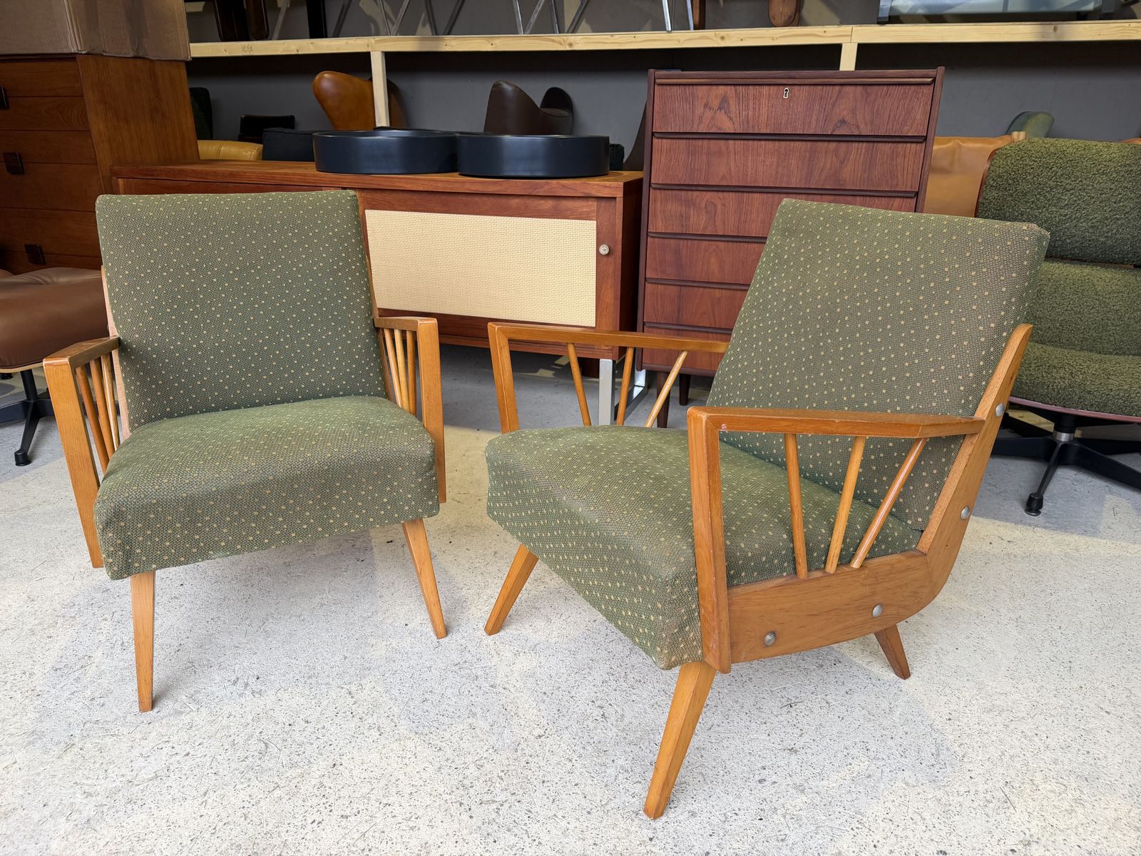 Mid Century Danish Style Armchairs, Set Of 2 Vintage Retro photo buy