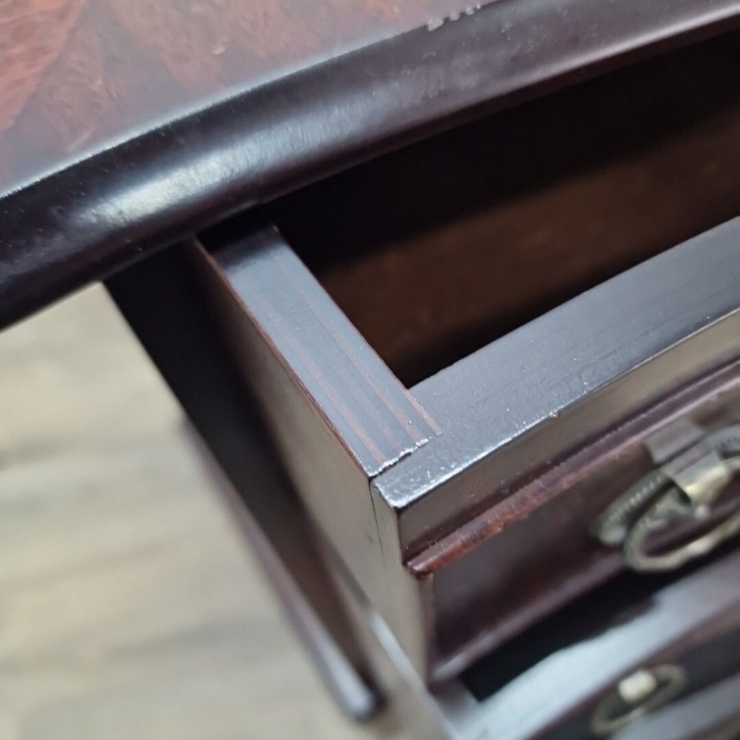 240.0 Antique Georgian Style Drawers Reproduction Chest Of 4 Commode Bow Fronted photo