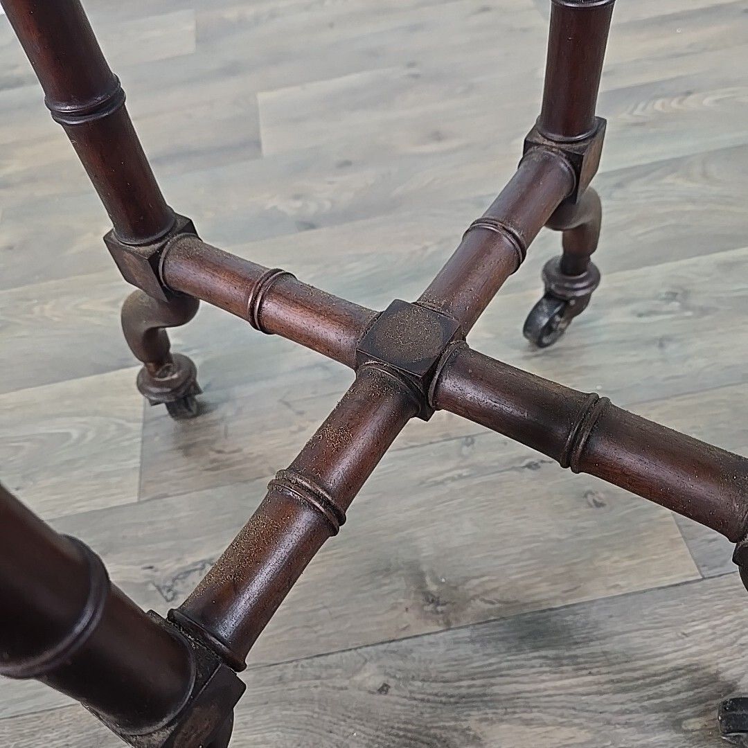 230.0 Antique Occasional Games Table Wooden Turned John Taylor Edinburgh On Castors photo
