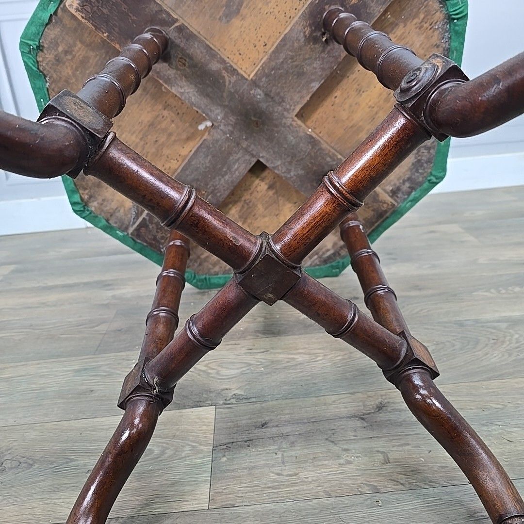 photo buy Antique Occasional Games Table Wooden Turned John Taylor Edinburgh On Castors
