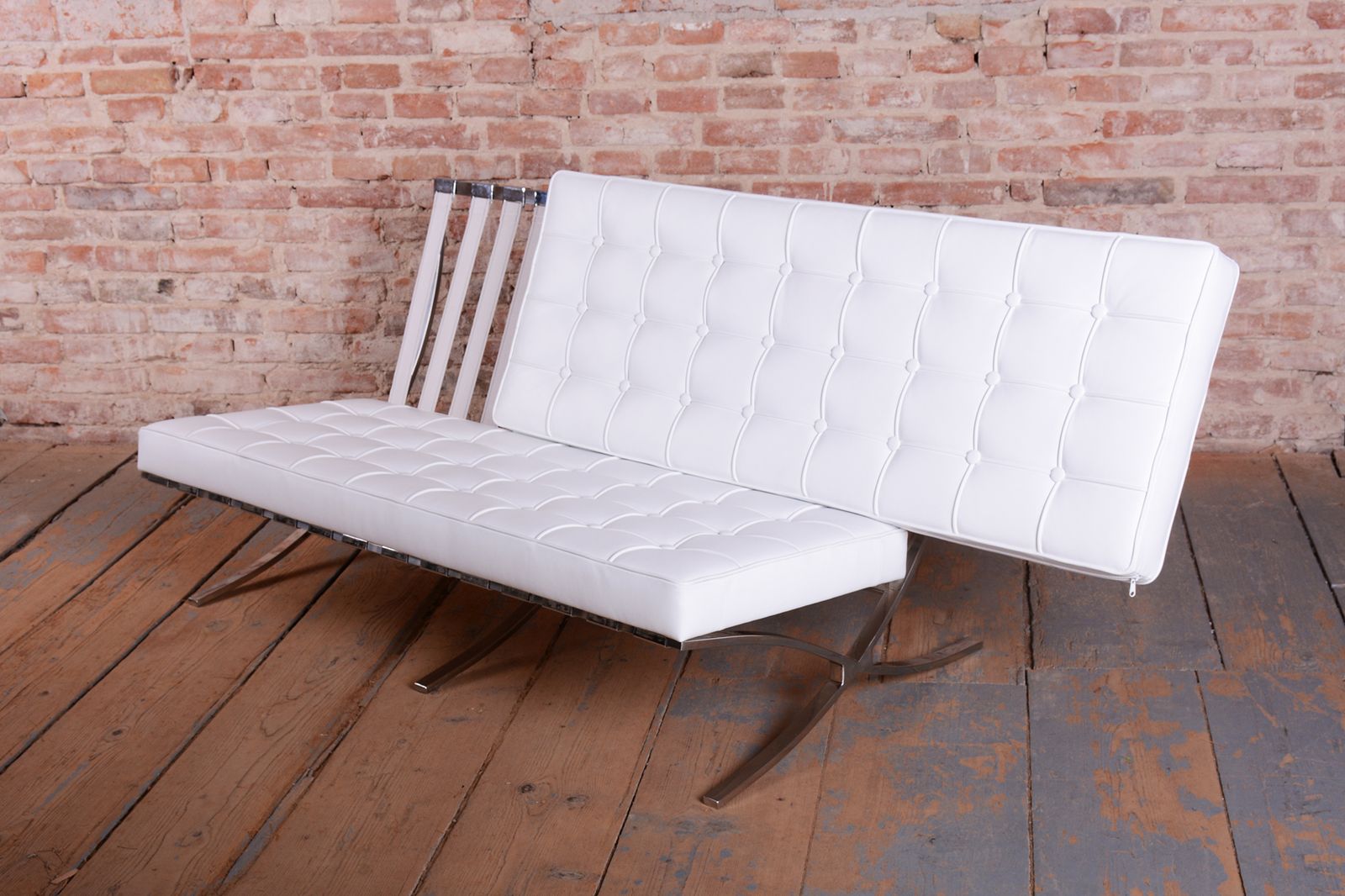 Restored Bauhaus Sofa Barcelona, By L.M. Van Der Rohe For Knoll Inc., USA, 1960s photo buy
