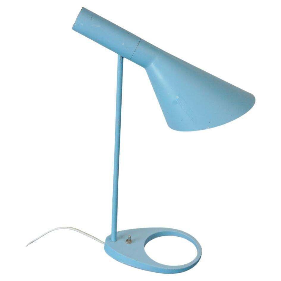 Blue Aj Table Lamp By Arne Jacobsen For Louis Poulsen Denmark