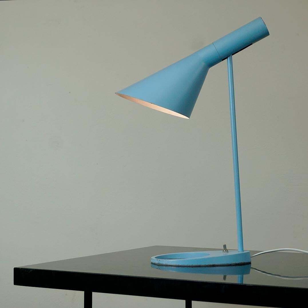1415.0 Blue Aj Table Lamp By Arne Jacobsen For Louis Poulsen Denmark photo