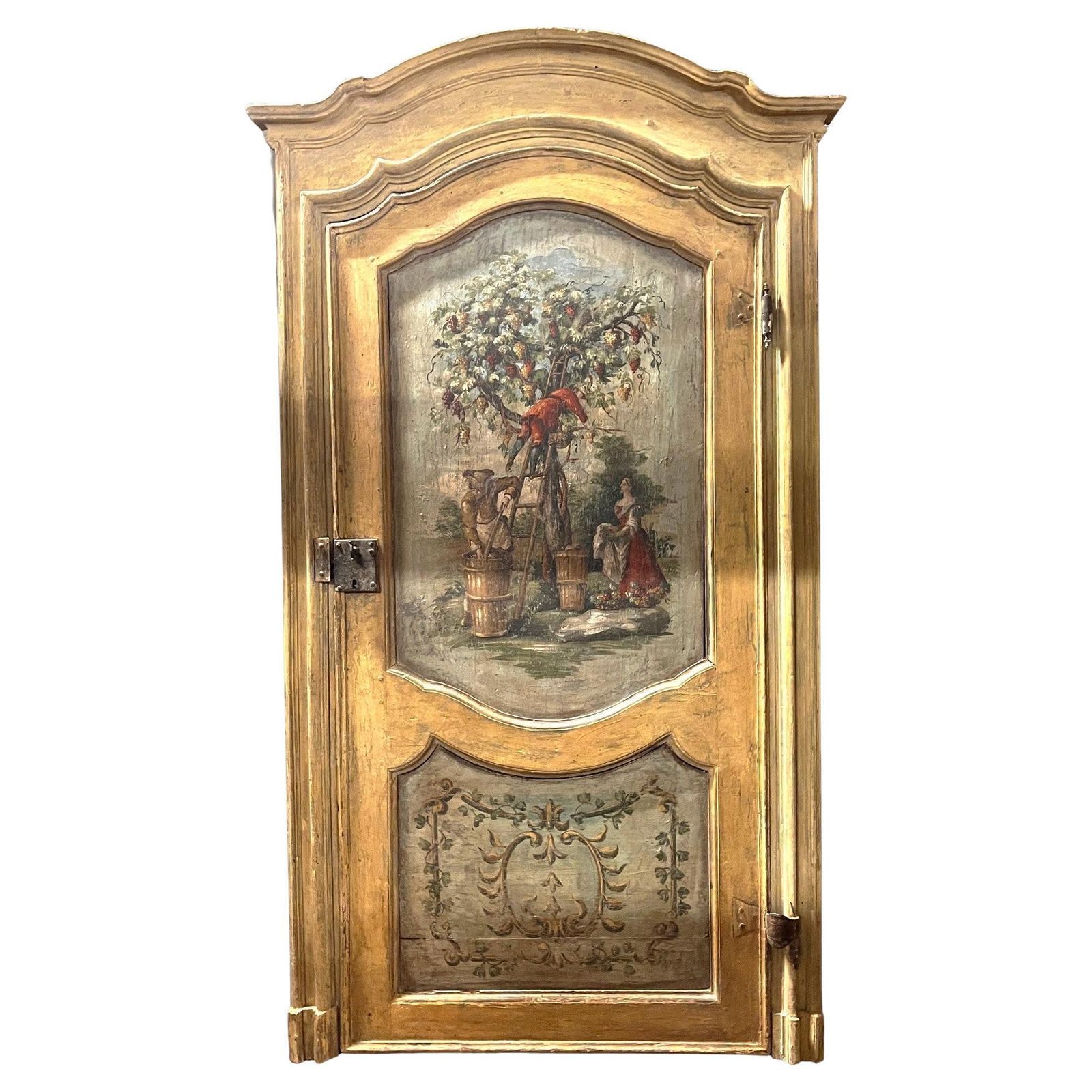 Interior Door With Frame, Richly Hand Painted, Italy