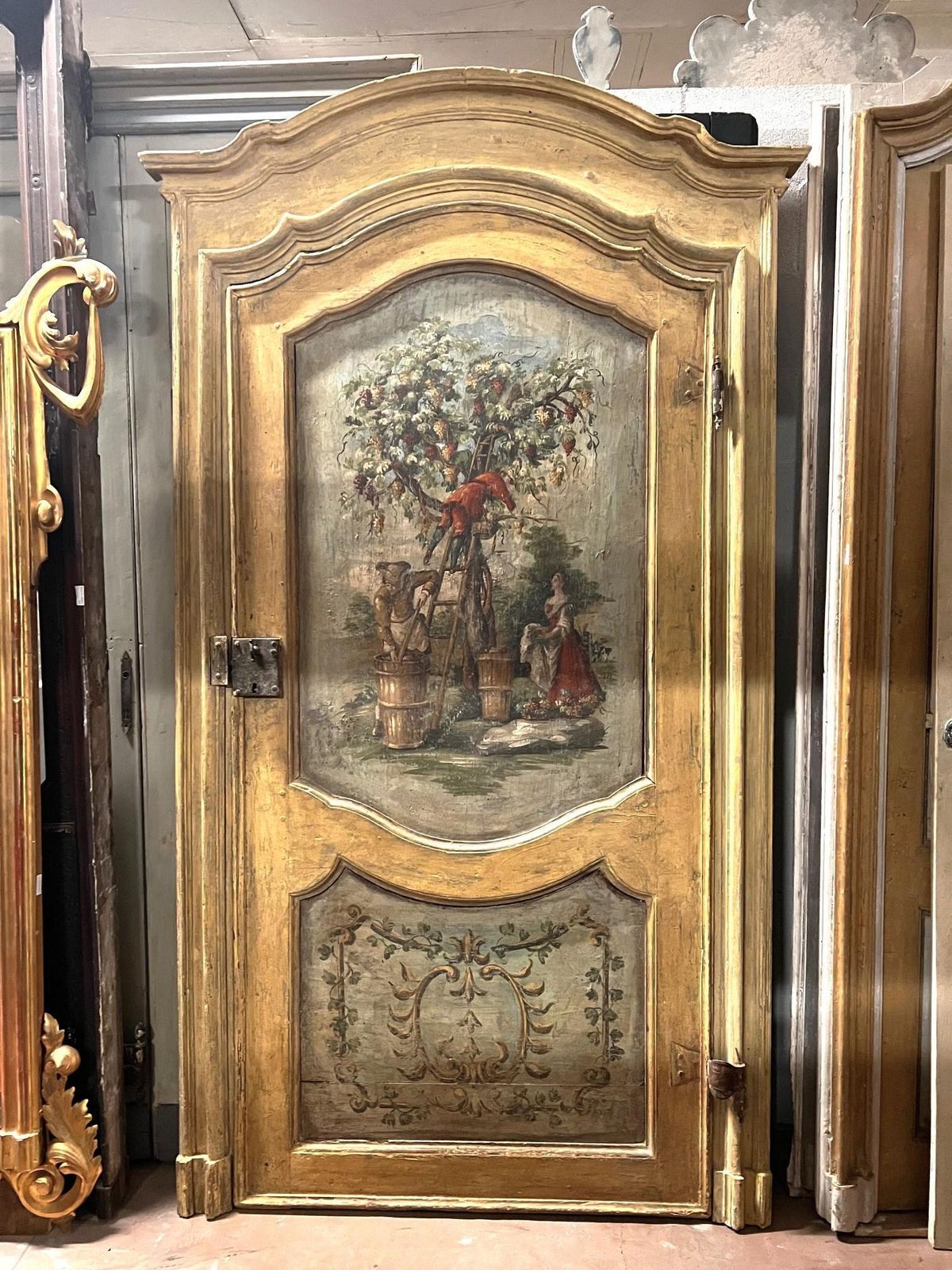 Interior Door With Frame, Richly Hand Painted, Italy photo for sale