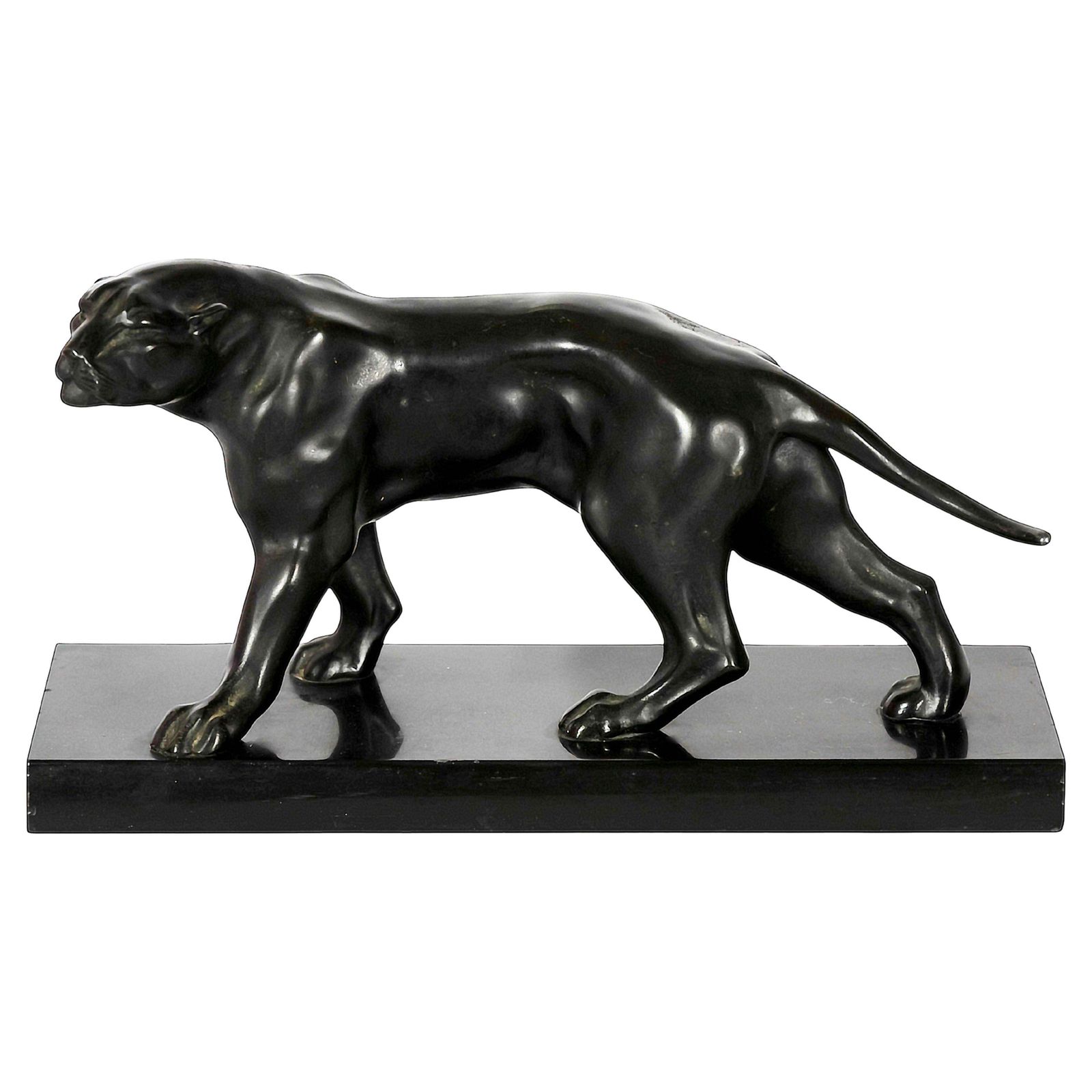 French Art Deco Panther Patinated Sculpture By Jacques Limousin