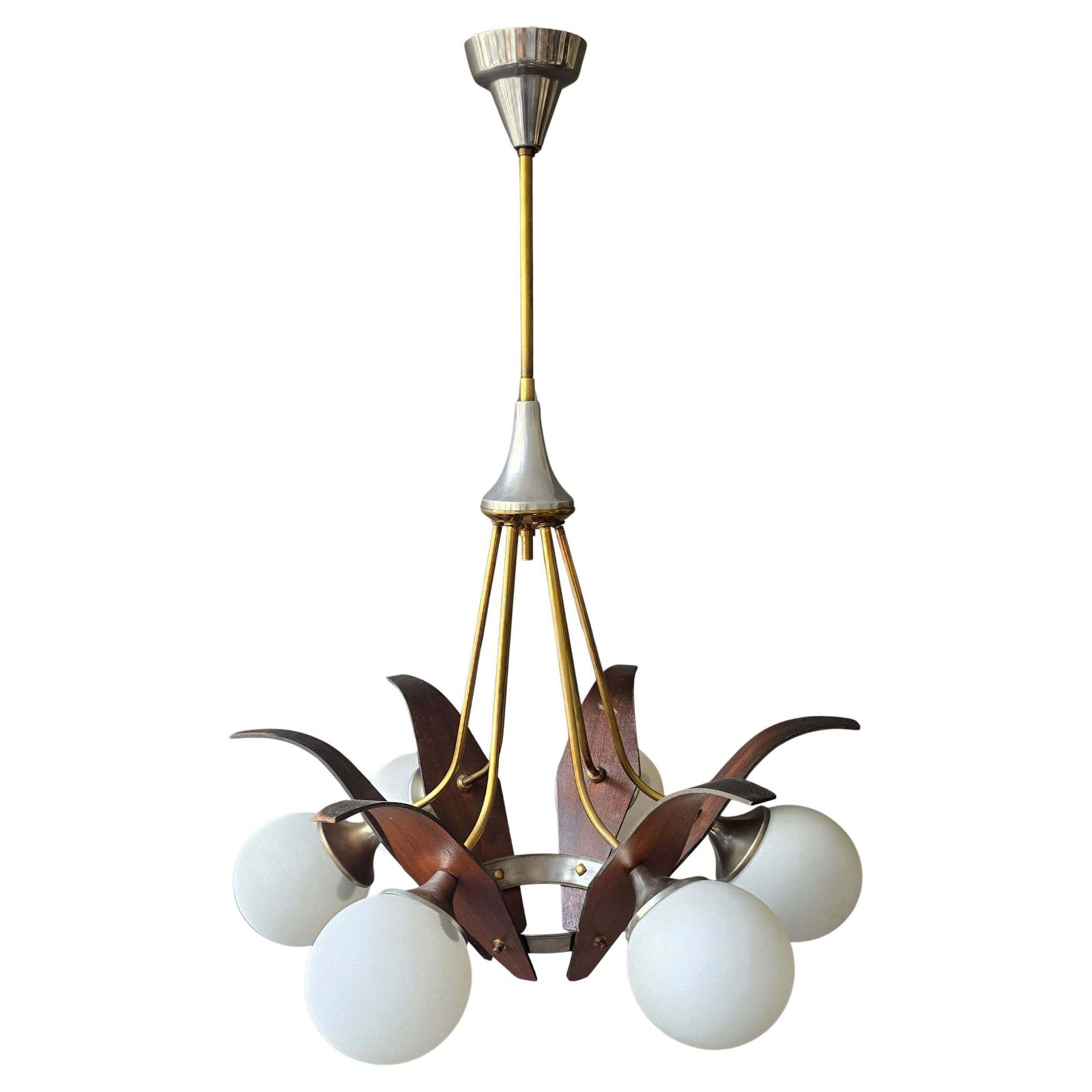 Sculptural Mid Century Italian Chandelier, Circa 1950s