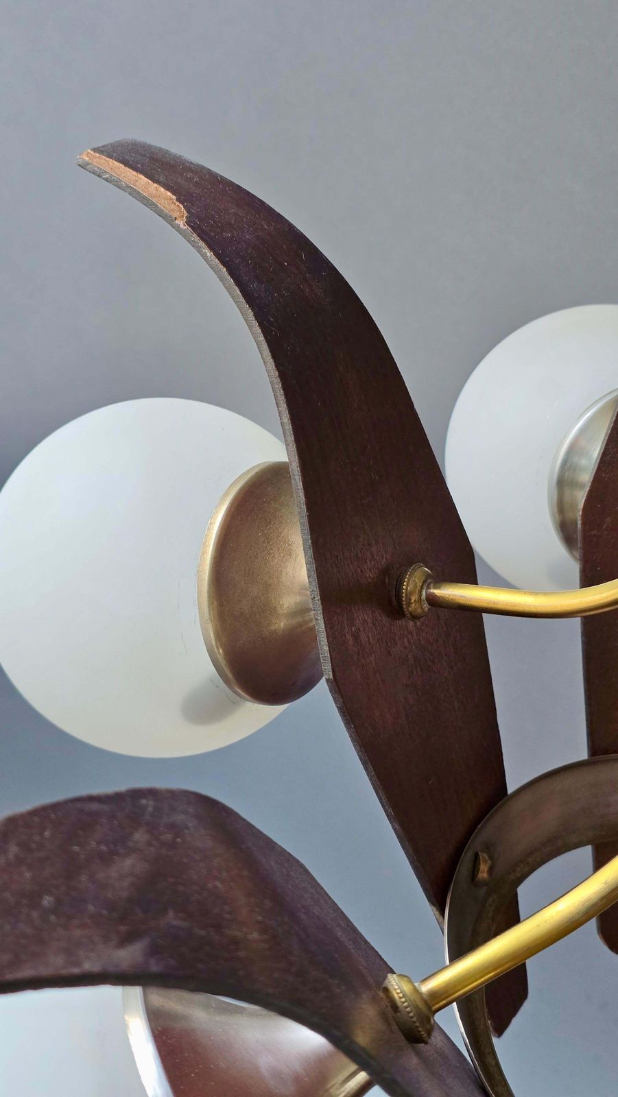 Sculptural Mid Century Italian Chandelier, Circa 1950s photo vintage