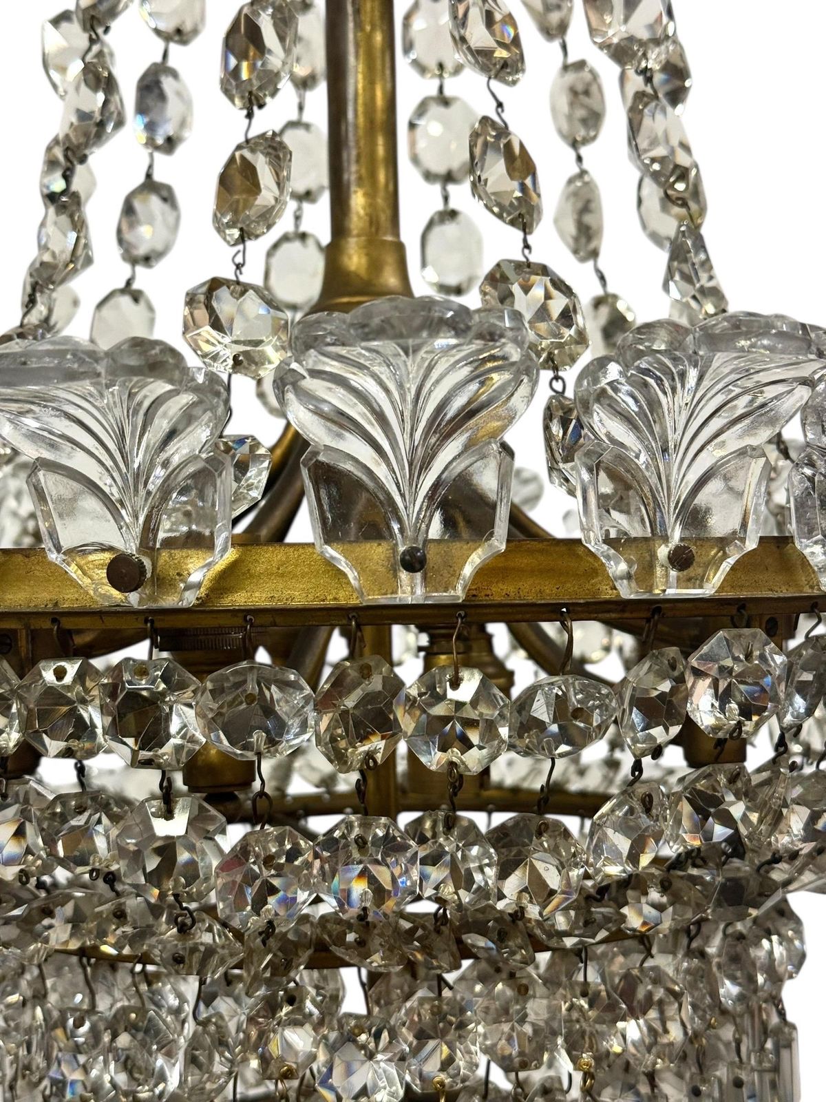 19th Century Gilt Bronze And Crystal Chandelier, Attributed To Baccarat photo furniture