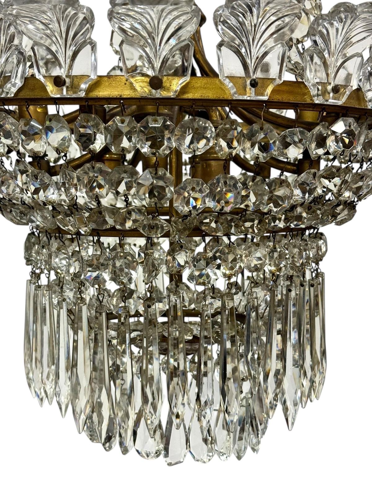 photo vinterior 19th Century Gilt Bronze And Crystal Chandelier, Attributed To Baccarat