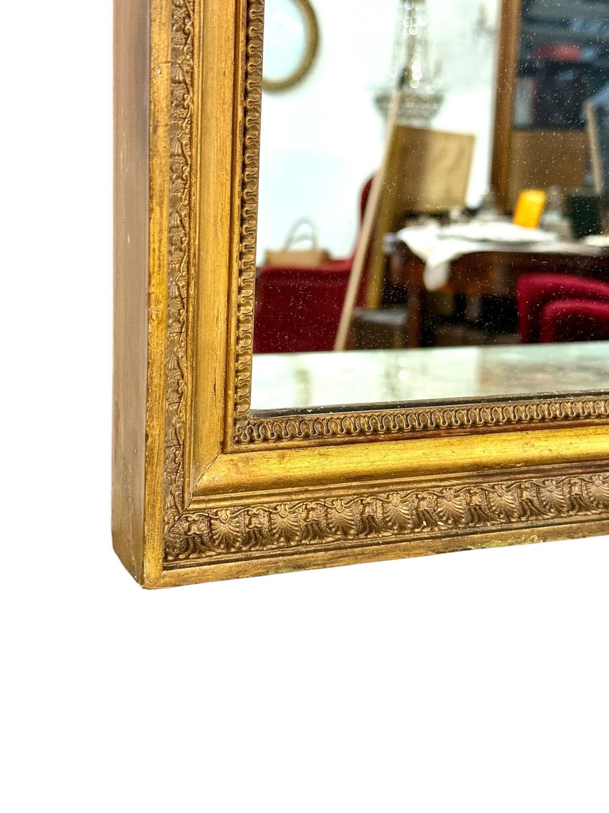 Empire Period Rectangular Giltwood Mirror, France 19th Century photo vinterior