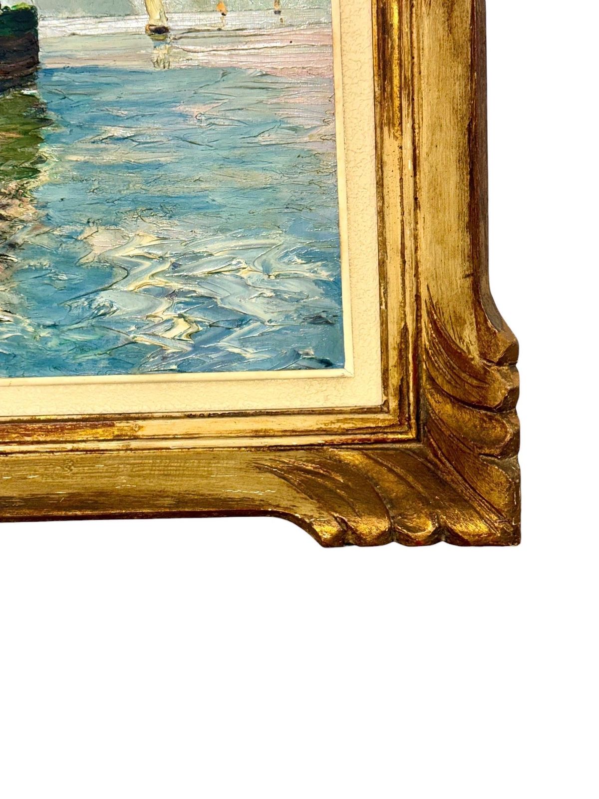 photo vinterior French Coastal Sailboats, Oil On Board By Bernard Régis, C. 1950s–60s