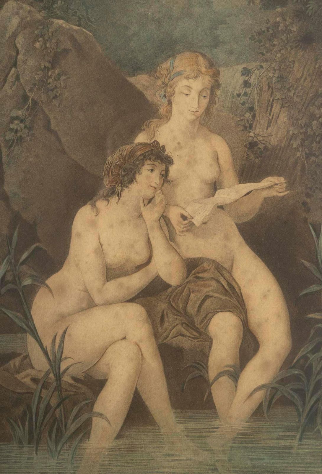 Pair Of Watercolours By Schall P And Descourtis, Napoleon III Period. photo vinterior