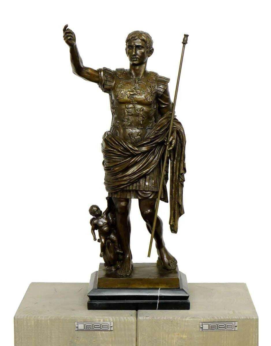 Bronze Statue Of Emperor Augustus, Roman Imperial Sculpture photo furniture