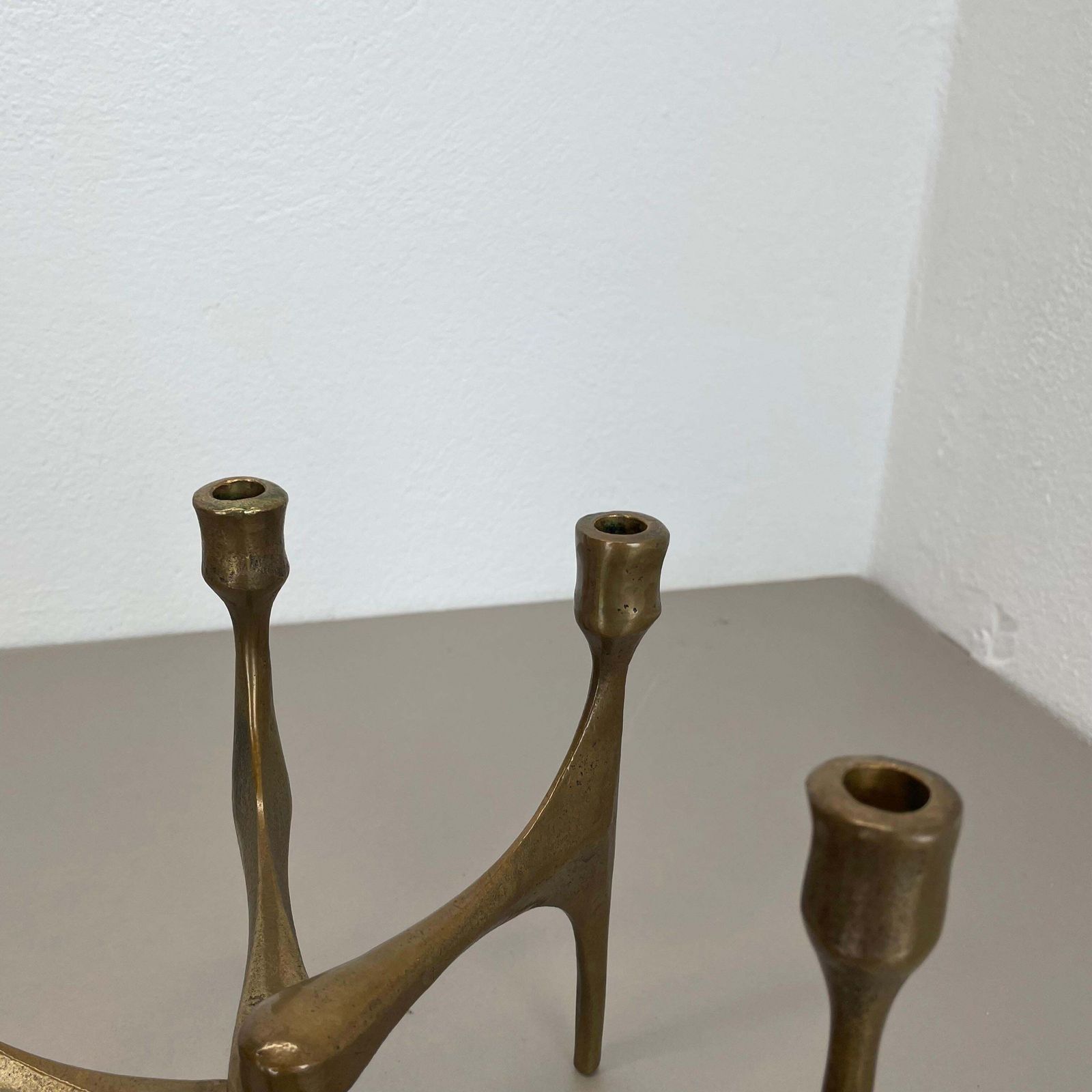 Large Midcentury Brutalist Bronze Candleholder By Michael Harjes, Germany, 1960 photo buy