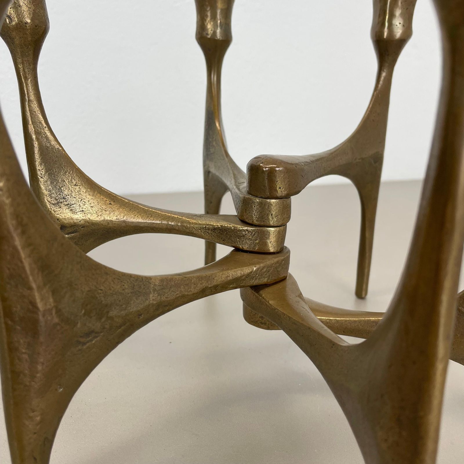 Home Decor Large Midcentury Brutalist Bronze Candleholder By Michael Harjes, Germany, 1960 photo