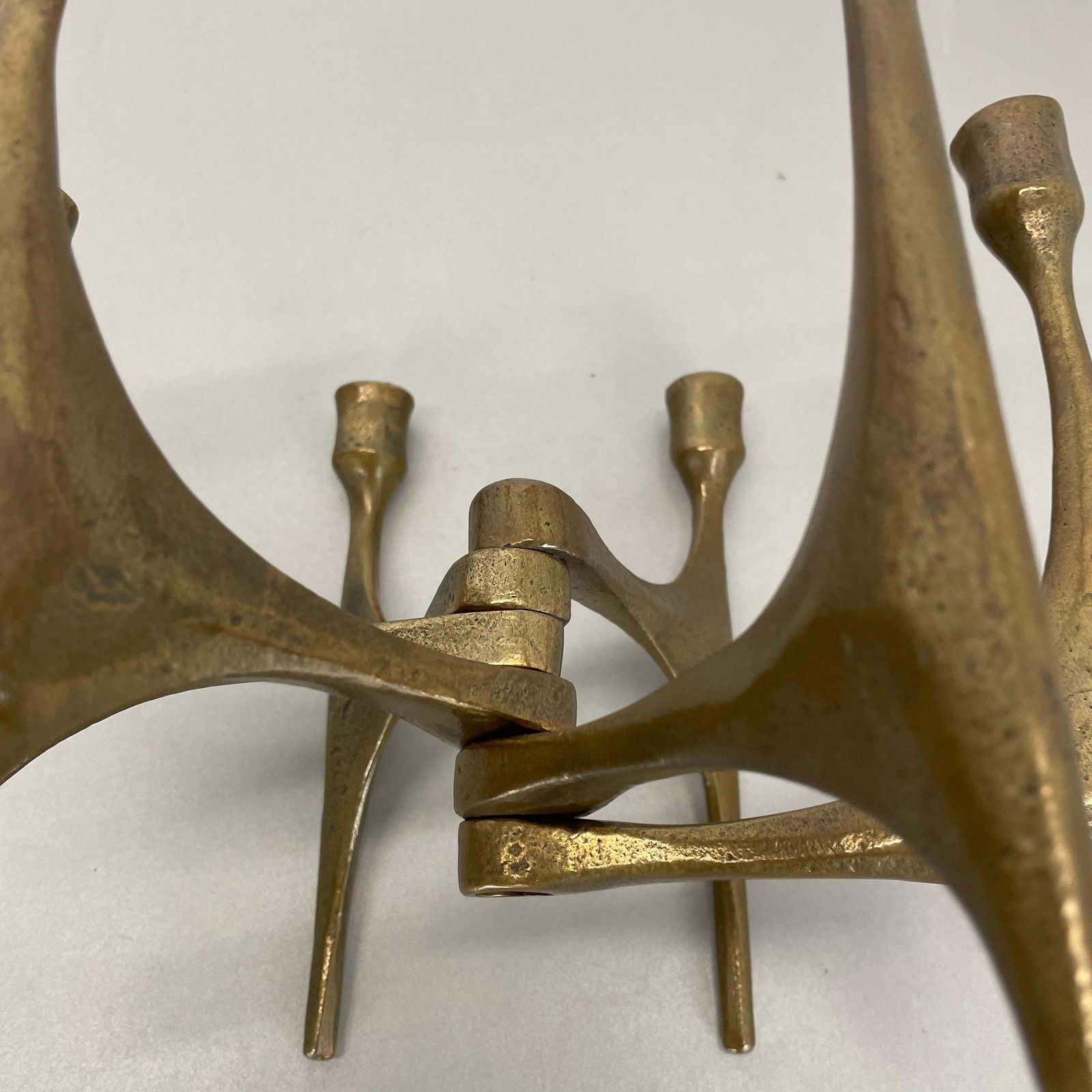 photo buy Large Midcentury Brutalist Bronze Candleholder By Michael Harjes, Germany, 1960