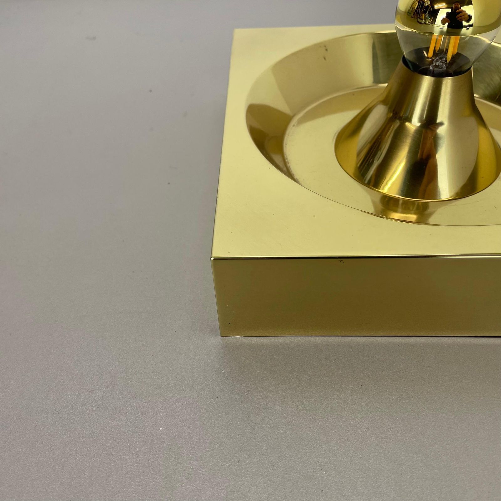 Rare Brass Pop Art Metal Wall Light By Klaus Hempel For Kaiser Leuchten, 1970s photo 566.0