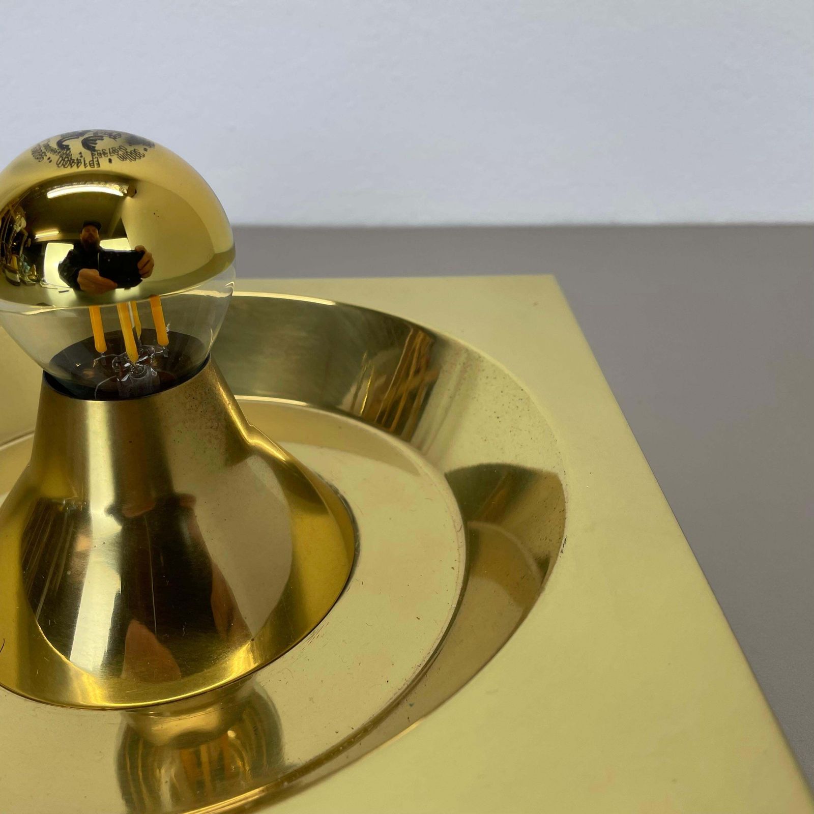 photo vinterior Rare Brass Pop Art Metal Wall Light By Klaus Hempel For Kaiser Leuchten, 1970s