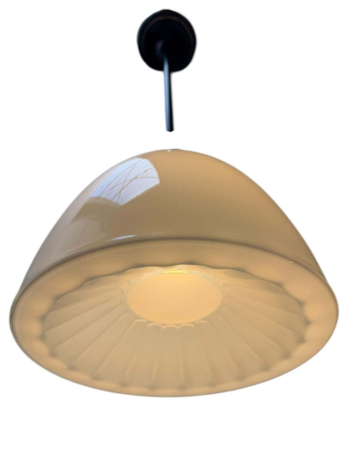 Art Nouveau Pendant Lamp With Ultra Rare Milk Glass Shade, 1900s photo furniture