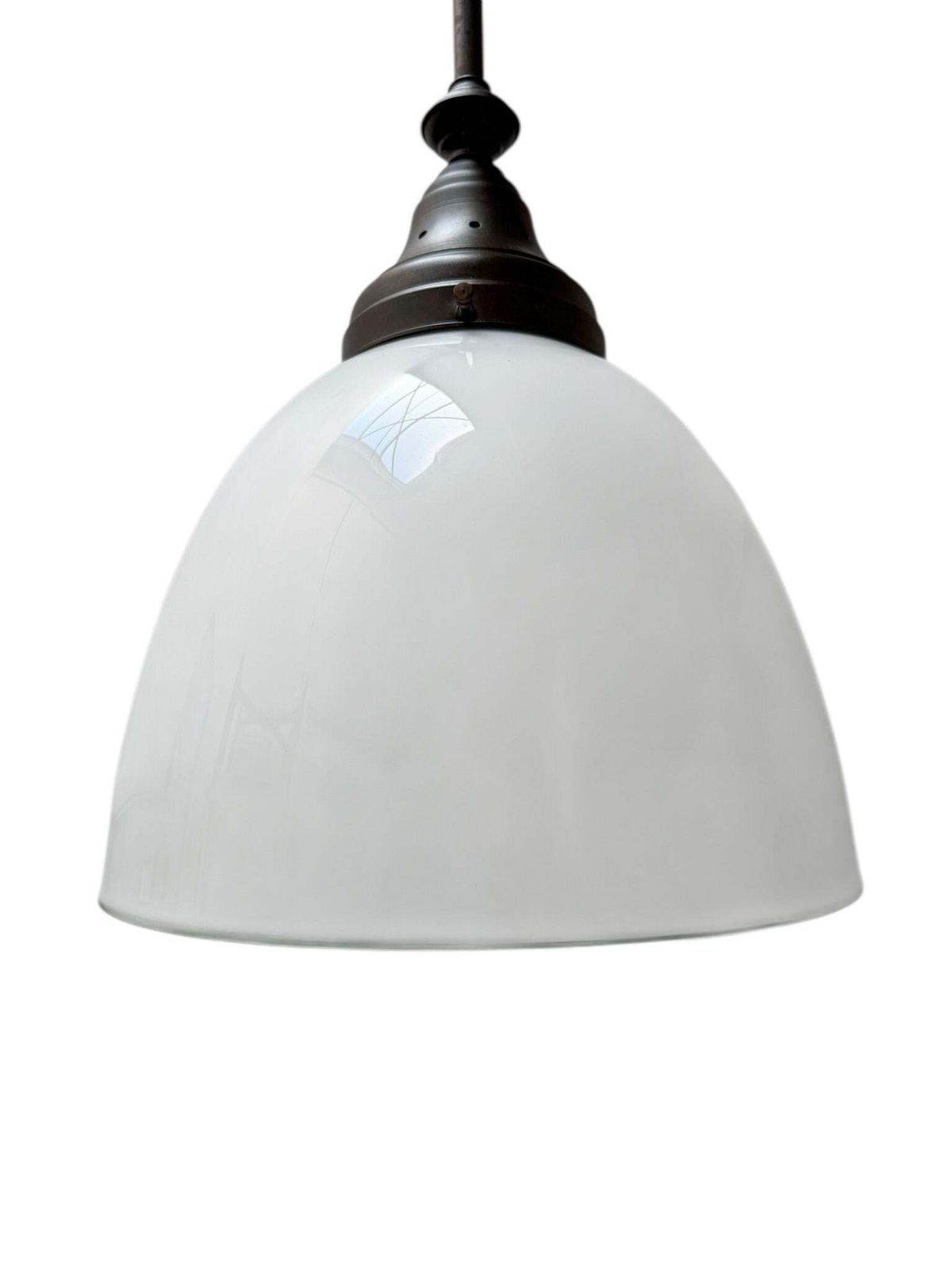 Art Nouveau Pendant Lamp With Ultra Rare Milk Glass Shade, 1900s photo buy