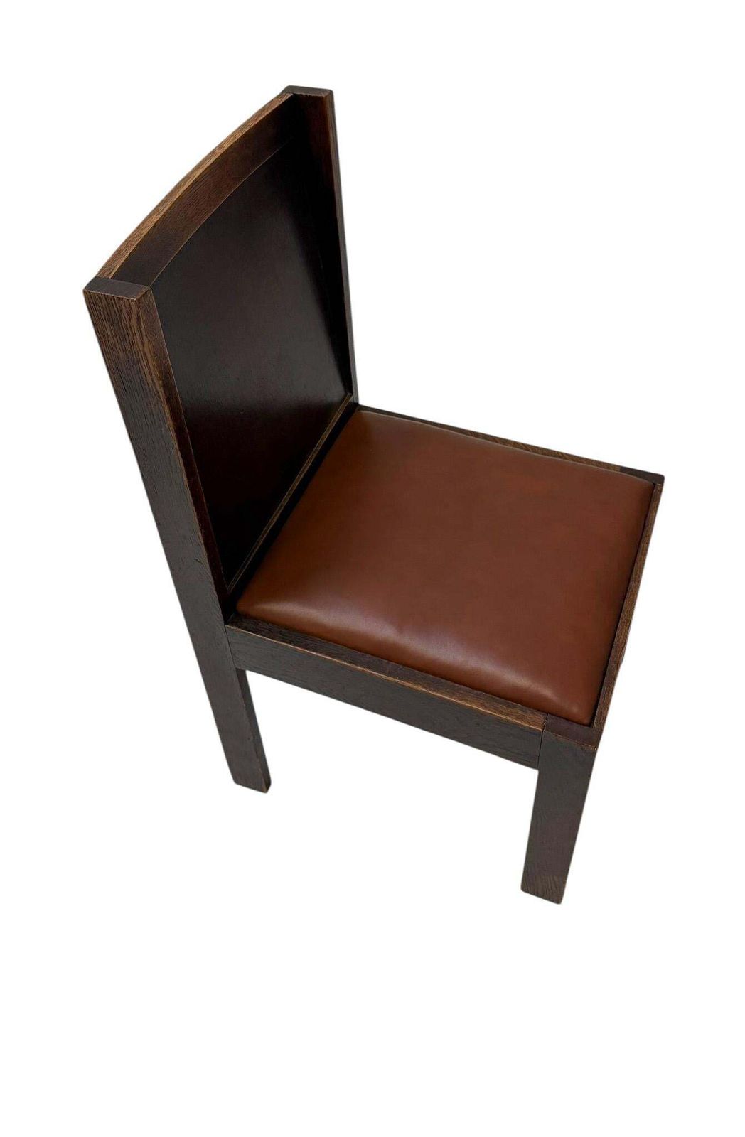 Art Deco Modernist Side Chair With Leather Seat, 1930s photo furniture