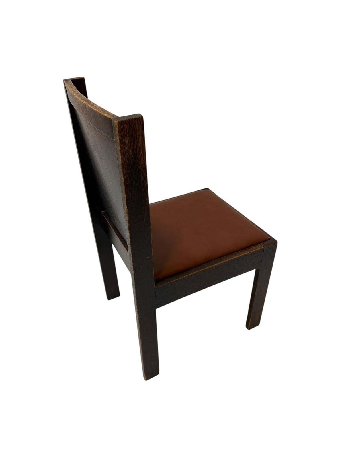 Art Deco Modernist Side Chair With Leather Seat, 1930s photo for sale