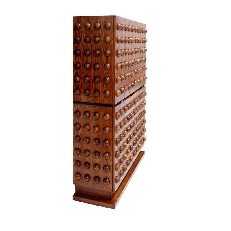 Brutalist Style Italian Dry Bar Made Of Wood And Glass, Drinks Cabinet photo Furniture